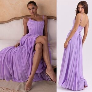 HOUSE OF CB‎ 'Pascha' Orchid Butterfly Corset Maxi Dress NWOT size XS